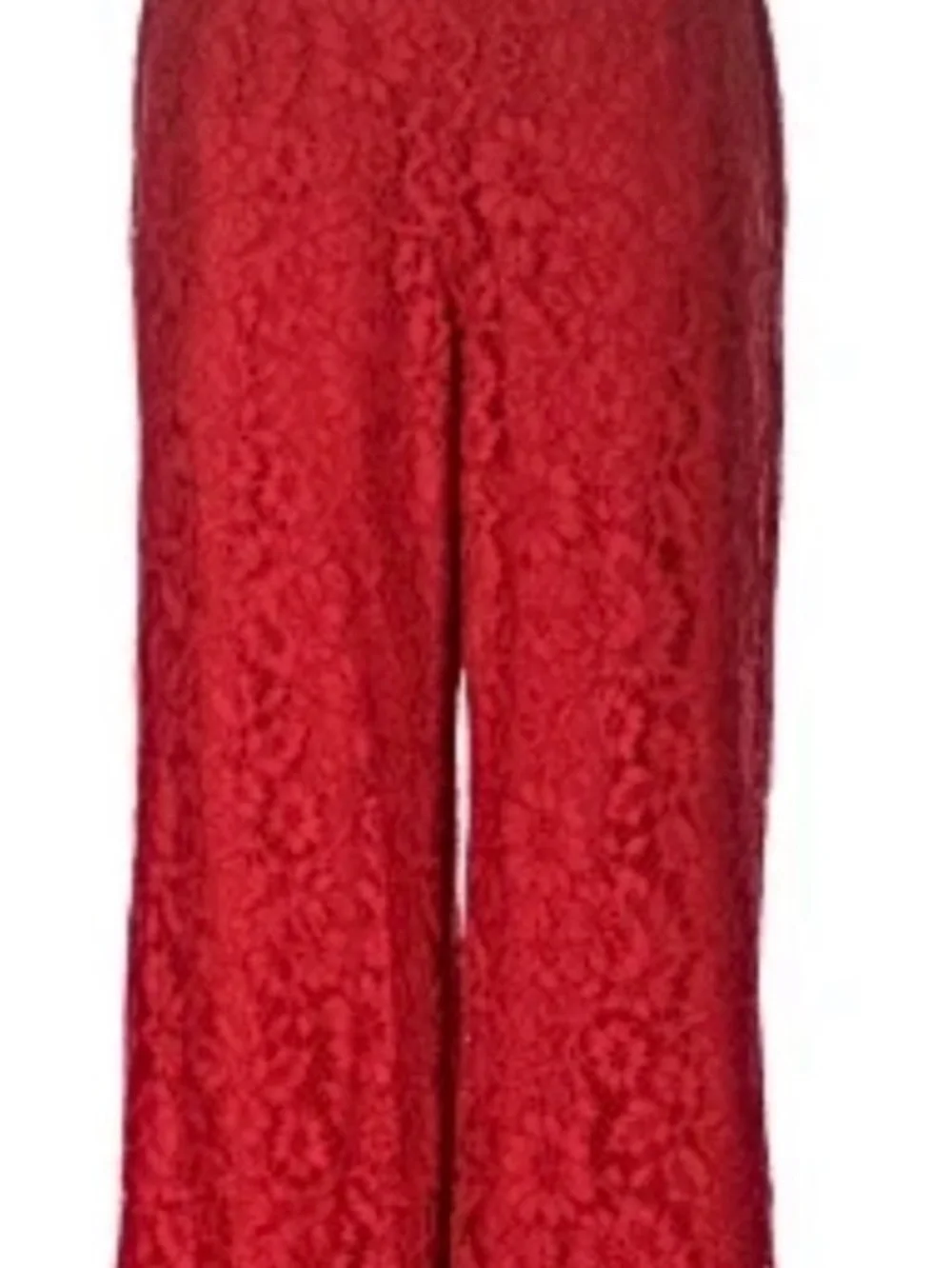 J Crew Red Lace Cropped Pull on Pants - Elegant Women's Trousers- Size 16